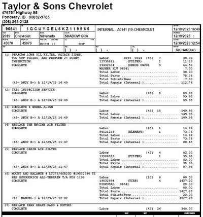 2019 Chevrolet Silverado 1500 LTZ / CREW / 6.2 LITER V8 / Z71 OFF ROAD / SHORT BOX / 45K MILES